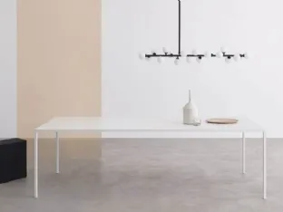 Tavolo moderno rettangolare bianco Comp 25 di Desalto