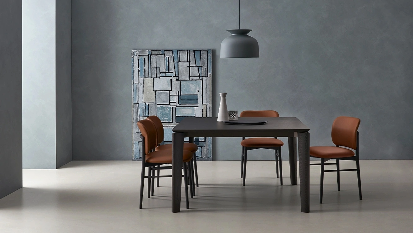 Tavolo allungabile Desco in Rovere Carbone di Sangiacomo