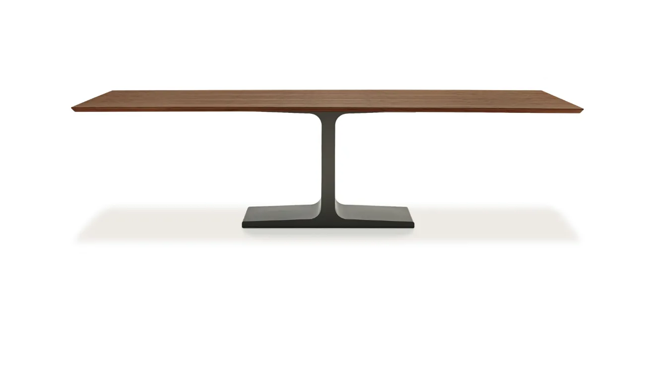 Tavolo Palace Wood con top in legno e base in metallo laccato Bianco di Sovet