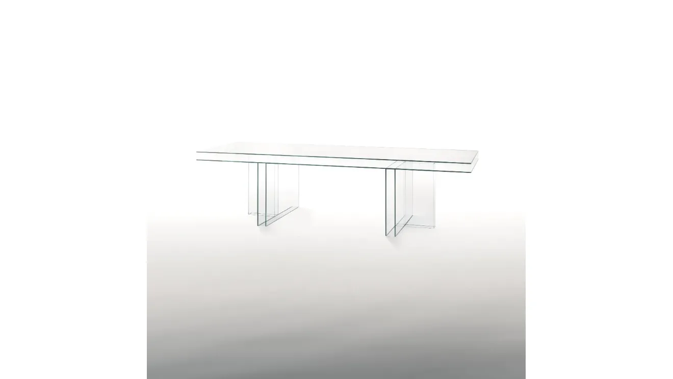 Tavolo Verglas in cristallo trasparente extralight di Glas Italia