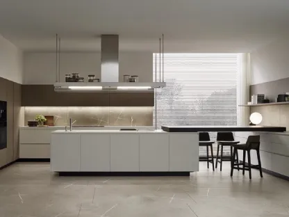 Cucina Design Alea 03 in laminato bianco di Poliform