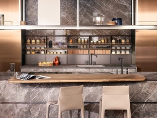 Cucina Design con isola Alea Pro di Poliform