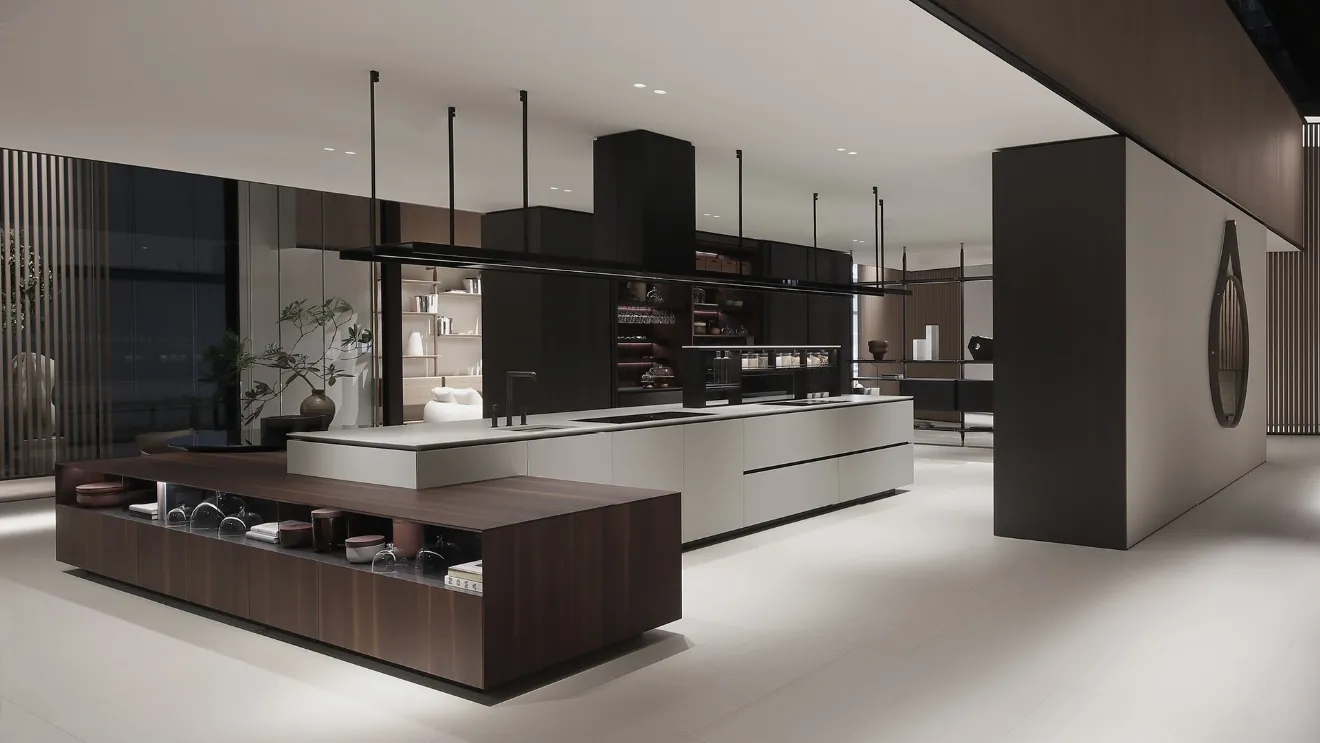 Cucina Design con isola Artex Pro di Poliform