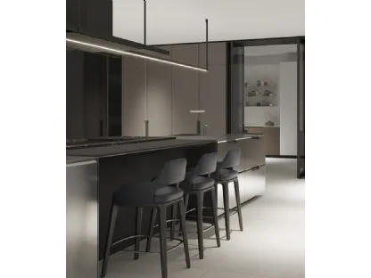 Cucina Design con isola Artex Pro 03 di Poliform