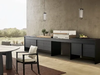 Cucina Design per esterno in acciaio e alluminio Land Kitchen di Poliform