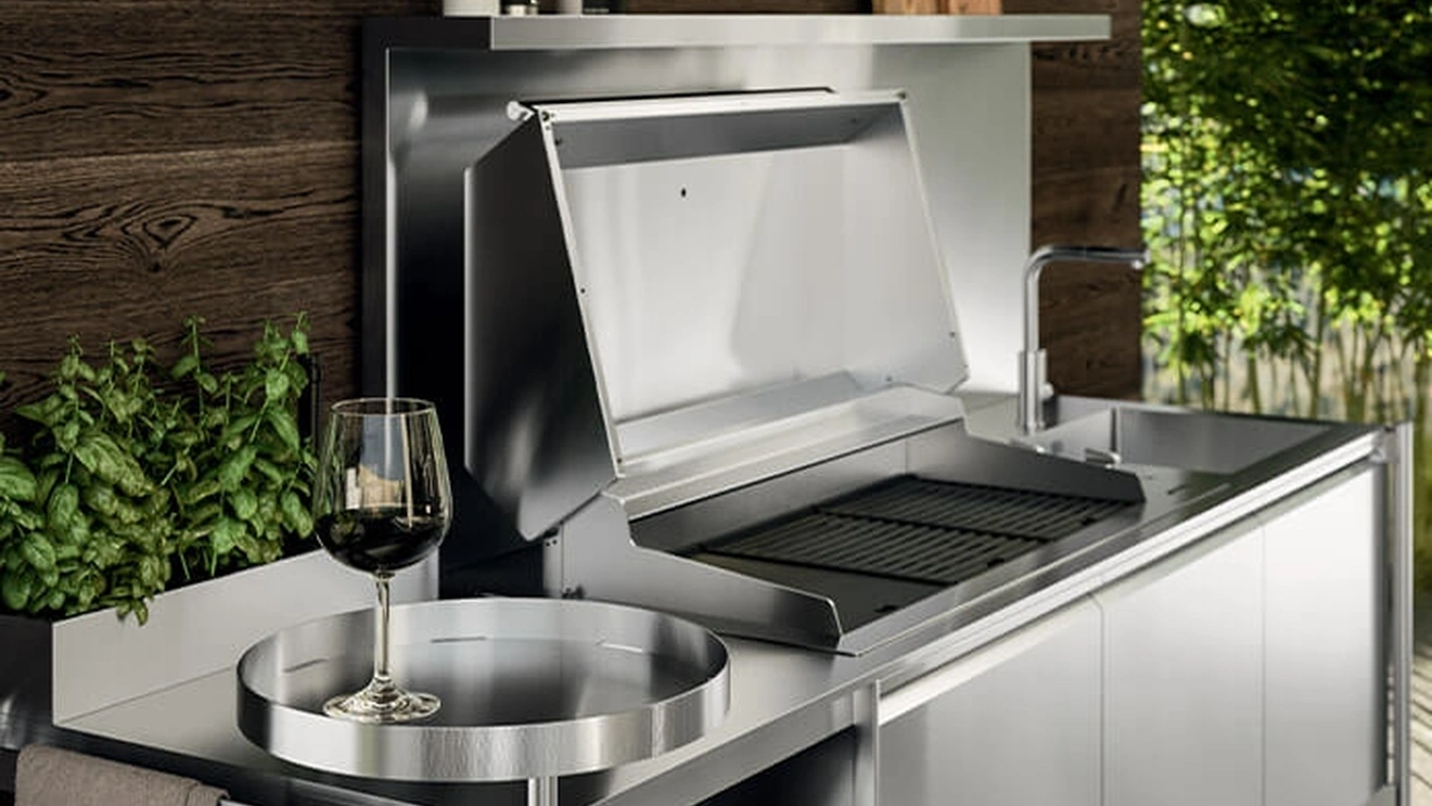 Cucina Design outdoor Solaria Lineare Monoblocco di Arrital