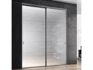Porta scorrevole per interni Grafite in laminato e vetro di Bertolotto
