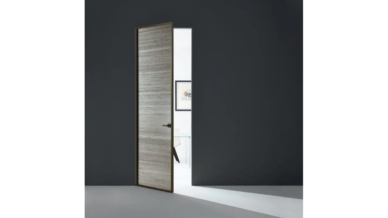 Porta per interni Sherazade Swing Plain in vetro con telaio in alluminio di Glas Italia
