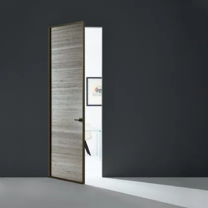 Porta per interni Sherazade Swing Plain in vetro con telaio in alluminio di Glas Italia