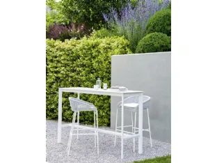 Sgabello Cricket con struttura in alluminio verniciato e intreccio in cordino sintetico di Varaschin
