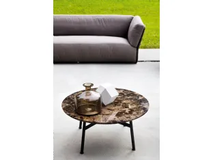 Tavolino rotondo Summer Set in acciaio con top in ceramica di Varaschin